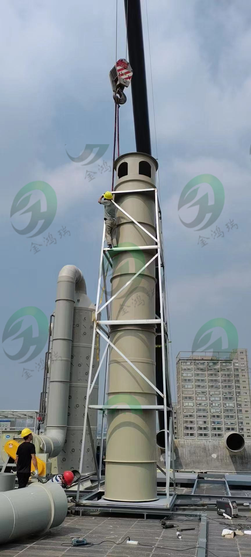 塑料废气处理厂家、喷淋塔吸附塔供应商_武汉金鸿瑞环保
